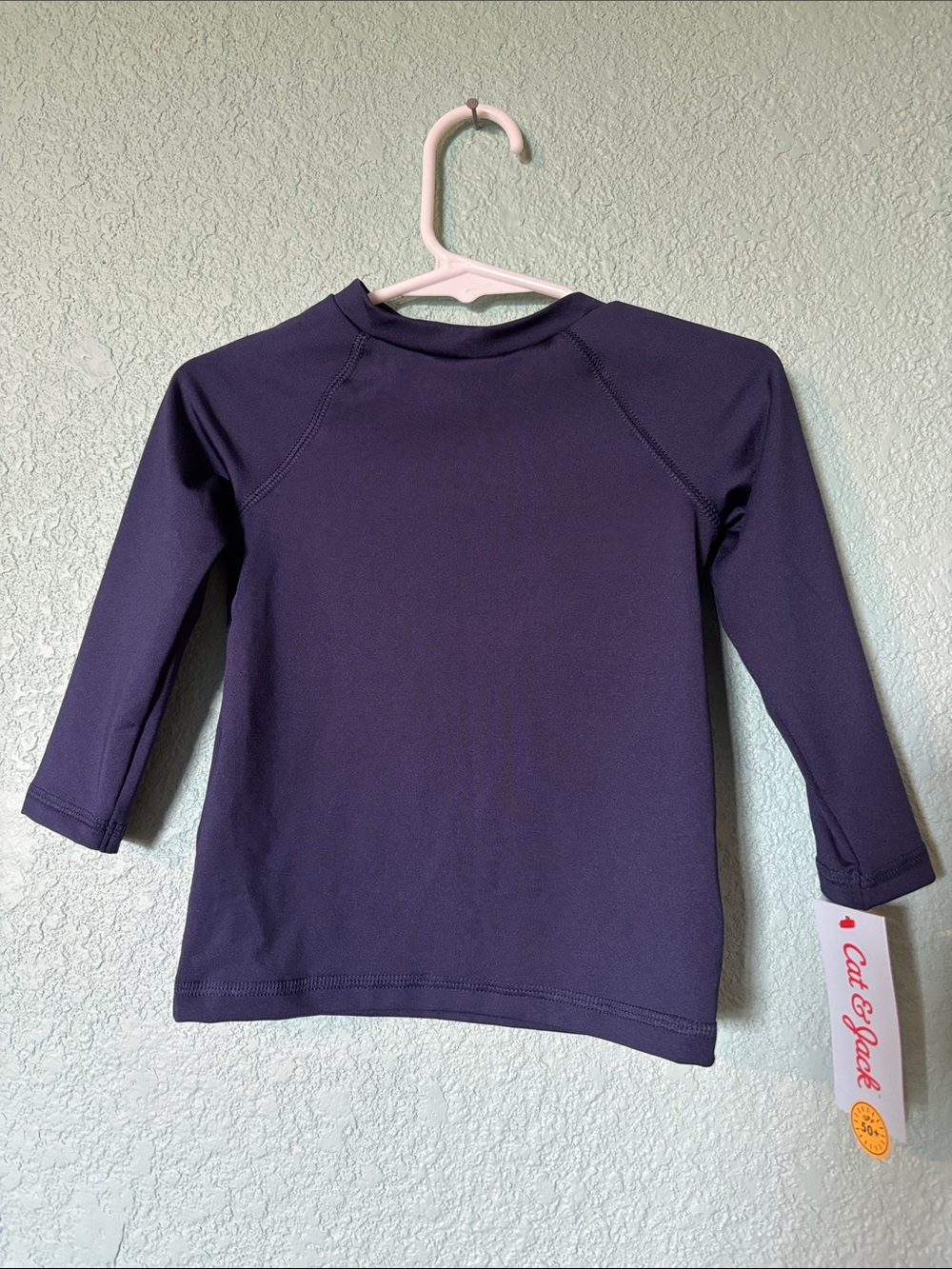 Cat & Jack Long Sleeve Baby Swim Rashguard, Navy, 18 mos - NWT
